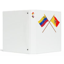 Crossed Venezuela and Sicily Flags Vinyl Binder