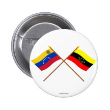 Crossed Venezuela and Táchira Flags Pinback Buttons