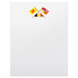 Crossed Walloon and Liège Flags with Belgium Letterhead