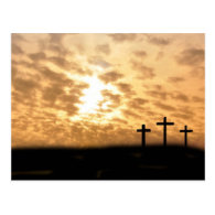 Crosses and Sunset Easter Postcard