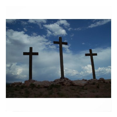 Crosses at Calvary Crucifixion Jesus Christ Art Posters by ScenicEarthStudios