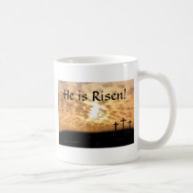 Crosses "He is Risen" Easter Coffee Mug