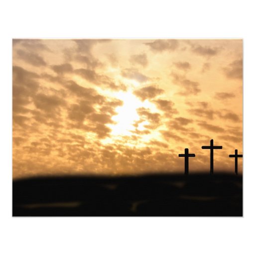 Crosses on a Hill Customizable Invitation (front side)