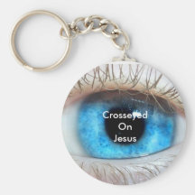 Crosseyed On Jesus (blue) Key Chain