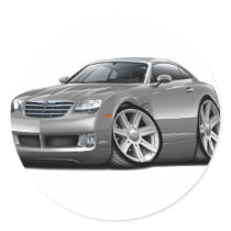 Crossfire Grey Car Round Sticker