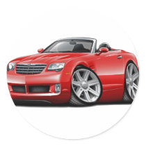 Crossfire Red Convertible Round Stickers