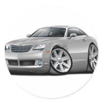 Crossfire Silver Car Round Stickers