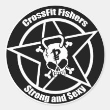 CrossFit Fishers sticker, skull, strong and sxy