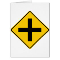 Crossroad Intersection Highway Sign cards