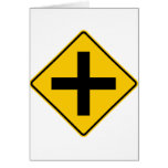 Crossroad Intersection Highway Sign cards