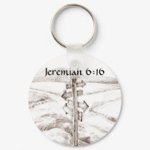 Crossroads, Jeremiah 6:16 keychains by chaffeel Crossroads, Jeremiah 6:16 keychains