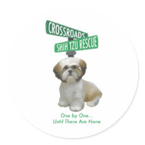 Crossroads ShihTzu Rescue Round Stickers