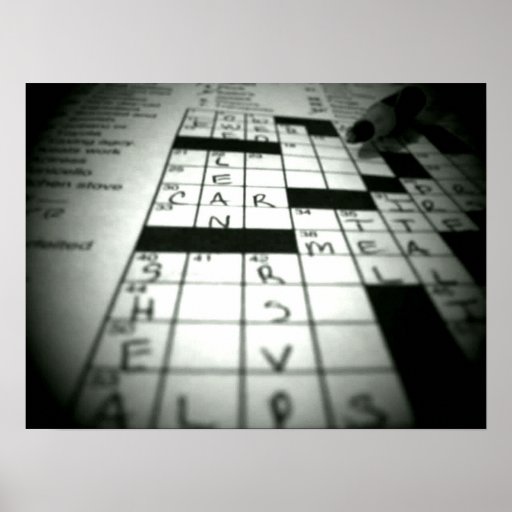 Crossword poster Zazzle