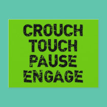 Crouch Touch Pause Engage Rugby Tees postcards