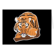 crouching bengal tiger card