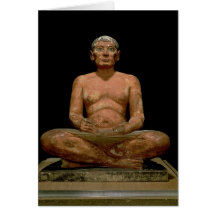 Crouching Scribe Statue Greeting Card