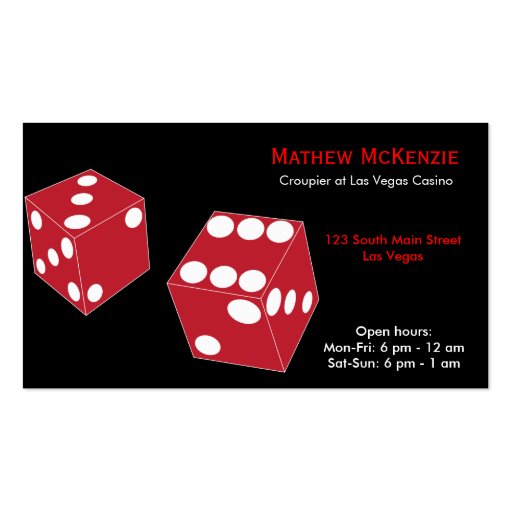 Croupier/Owner Casino Business Card