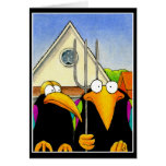 Crow American Gothic Valentine or Anniversary Greeting Cards