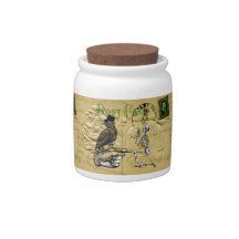 Crow and skeleton candy dishes