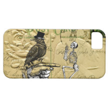 Crow and skeleton iPhone 5 cover
