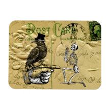 Crow and skeleton rectangle magnets