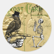 Crow and skeleton stickers