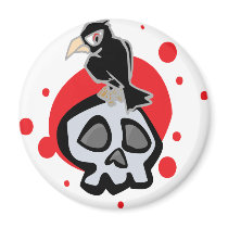 Crow and Skull magnets