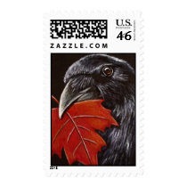 Crow & Autumn Leaf stamps