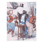Crow & Bunnies Have Tea Postcard