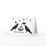 Crow Cake Birthday Card cards