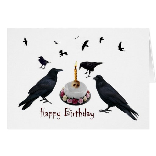black cros birthday cake greeeting card