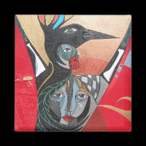 crow he crow she full painting magnets
