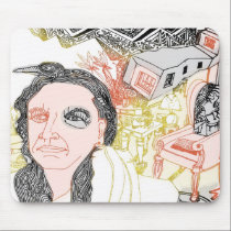 crow in shamans hair detail mousepads