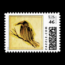 crow observing postage