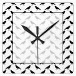 Crow Pattern. Square Wallclock