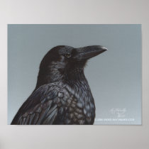 Crow Raven Bird Art Poster by ArtByAkiko