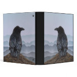 Crow Raven Black Bird Mountain Painting Art Binder
