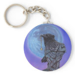 Crow Raven Blue Moon Moonstone keychains