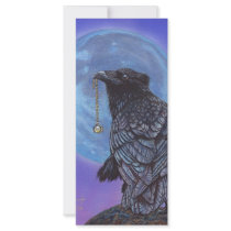 Crow Raven Blue Moon Moonstone Personalized Rack Card
