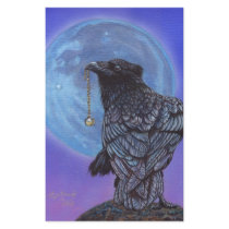 Crow Raven Blue Moon Moonstone stationery by artbyakiko Crow Raven Blue Moon Moonstone stationery