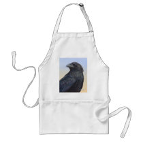 Crow Raven Sunset Painting Art Apron
