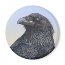 Crow Raven Sunset Painting Art Fridge Magnets