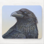 Crow Raven Sunset Painting Art mousepads
