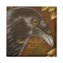 CROW RAVEN -THANKSGIVING Magnet by BY_CYRA CROW RAVEN -THANKSGIVING Magnet