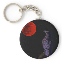 Crow Raven Total Lunar Eclipse Key Chain