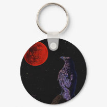 Crow Raven Total Lunar Eclipse Key Chain keychains