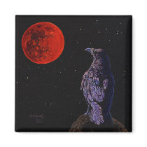 Crow Raven Total Lunar Eclipse magnet
