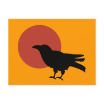 Crow Raven with Red Eclipse Moon Post Card