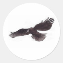 Crow Round Stickers