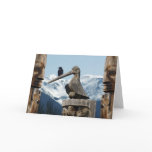 Crow & Totem Poles Greeting Card